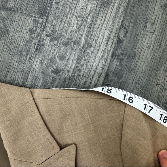 Theory Women Wool Beige Suit Blazer Jacket SZ 10 Academia Preppy Officewear - Picture 11 of 11